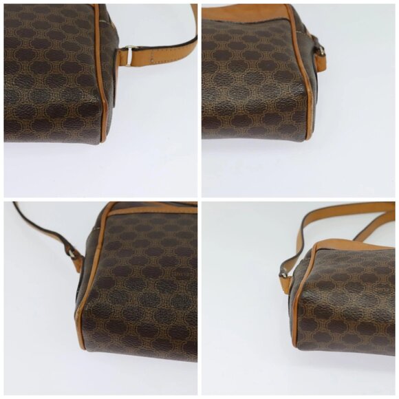 CELINE Macadam Canvas Shoulder Bag PVC Leather Brown Gold Auth - Picture 16 of 16